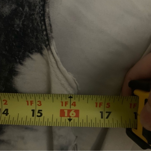 American Age Acid Wash Black & White Fringe Dress Size S Hippie Boho Y2K - Picture 5 of 6